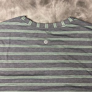 Lululemon T.H.E. Crew Double Dip Stripe Inkwell Heathered Vintage Green